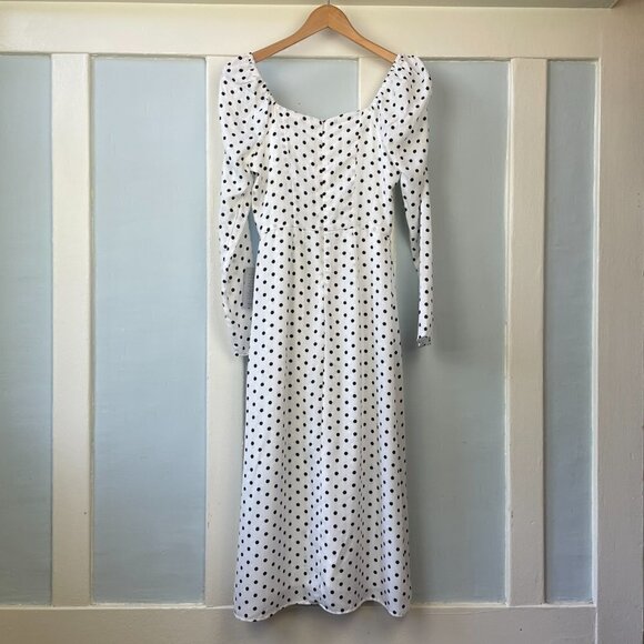 NWT Lulus Charmed and Classy Long Sleeve Polka Dot Dress - Picture 8 of 10
